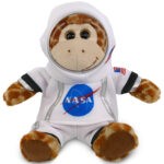Plush Sitting Big Eyes Giraffe With Astronaut Dress Up – Super Soft Plush