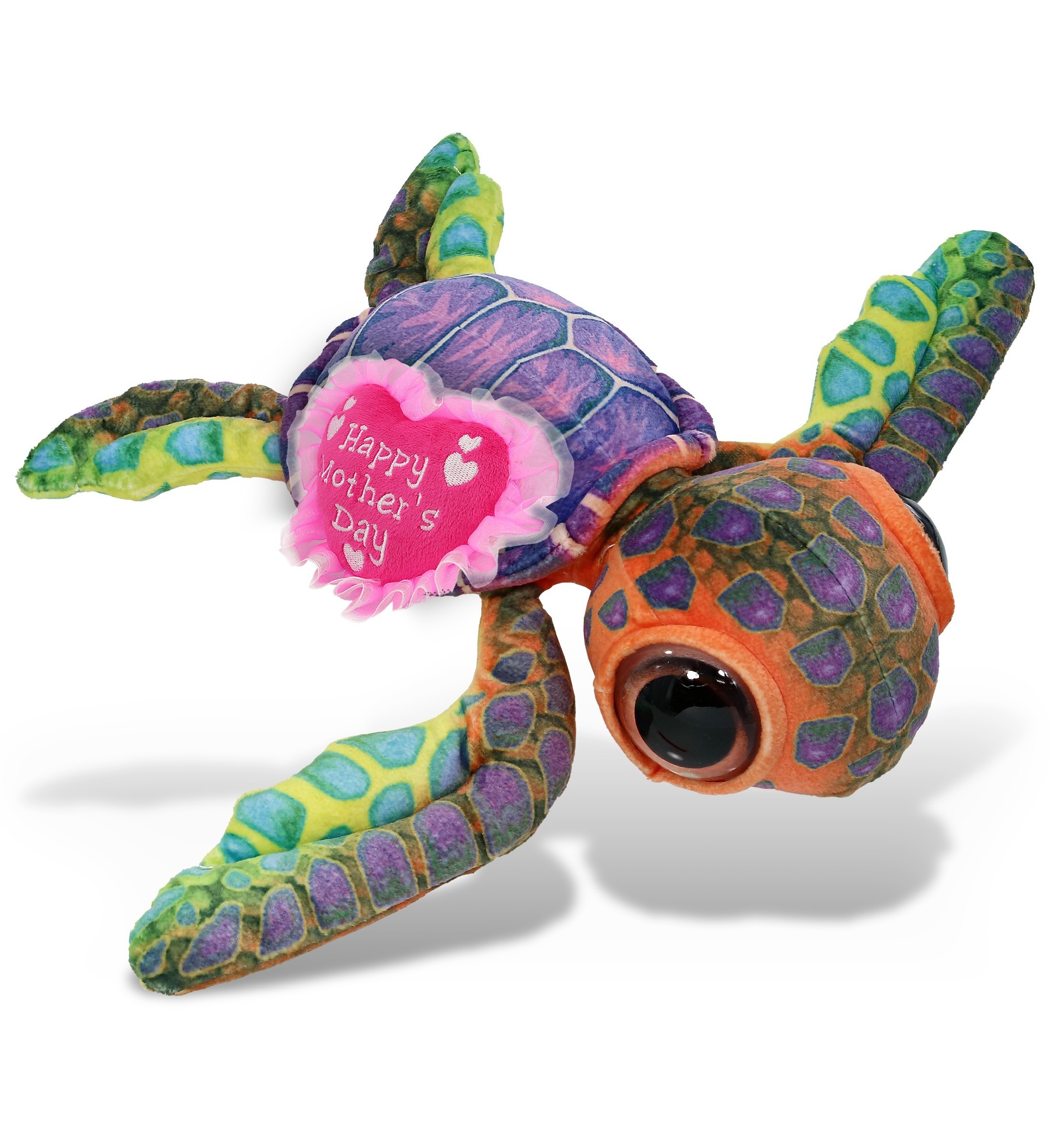 Colorful Sea Turtle 10" With Mother'S Day Heart Plush Wild Collection