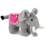 Standing Elephant 7.5″ With Mother’s Day Heart Plush  – Super-Soft Plush
