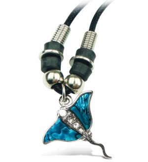 Necklace Wild Style Chain 18 Inch Manta Ray - Aqua Jewelry