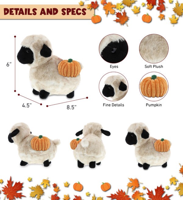 Sheep Stuffed Animal With Pumpkin Plush - Super Soft Plush - Image 2