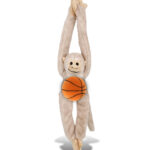 Long Arm Hanging White Squirrel Monkey With Basketball Plush – Super Soft Plush