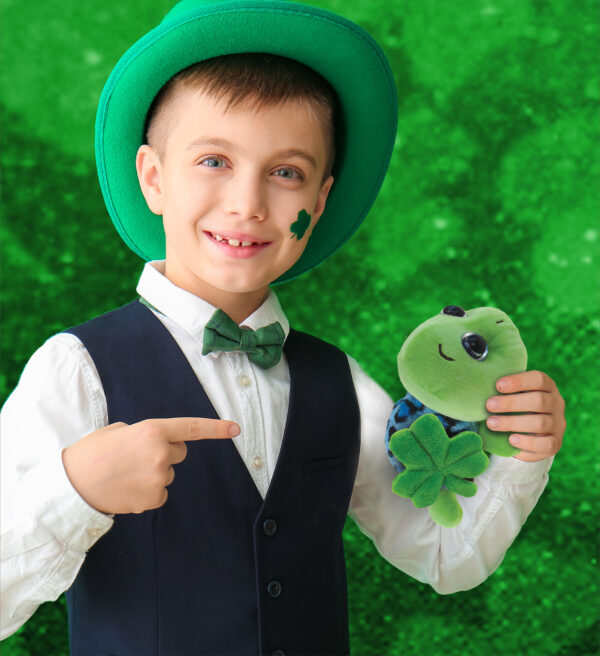 Blue Shell Sea Turtle Plush With Shamrock Plush - Super-Soft Plush - Image 5