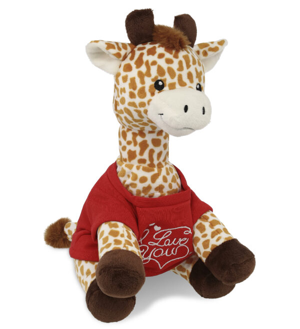 Giraffe 10" With Valentine Shirt - Plush