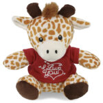 Giraffe With Valentine Shirt – 6″ Plush