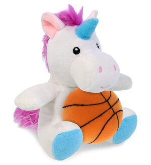 Unicorn With Basketball Plush - 6" Plush