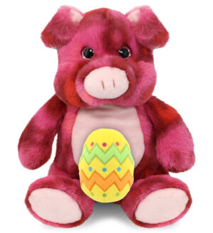 Pink Tie-Dye Pig 9" With Easter Egg Plush - Super-Soft Plush