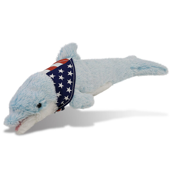 Dolphin Small With Usa Flag Bandana - Super-Soft Plush